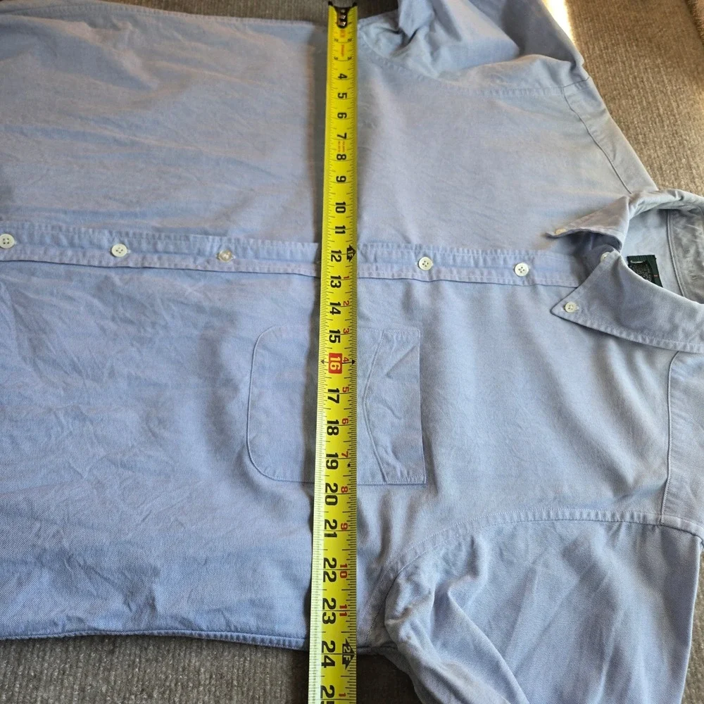 Vintage J. Crew Oarsman Blue Oxford Button Down Shirt Mens 16.5 34 Cotton